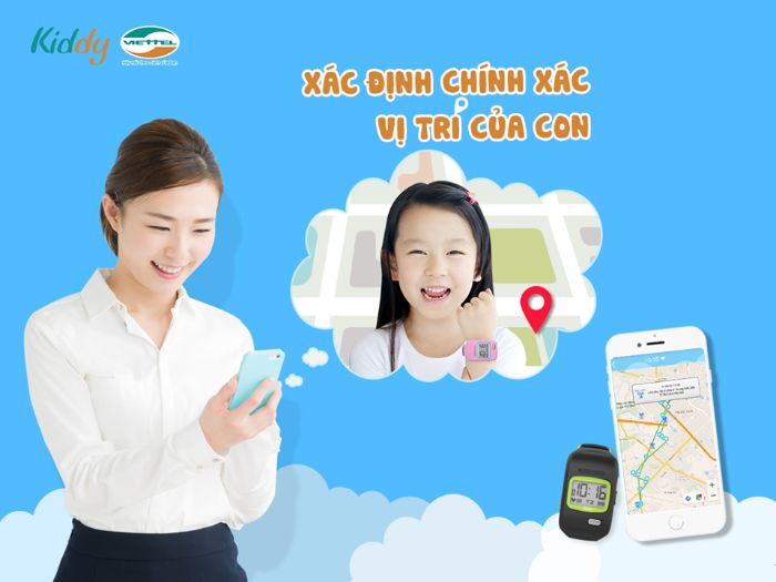 Kiddyviettel.vn cung cấp đồng hồ giúp phụ huynh xác định vị trí của con