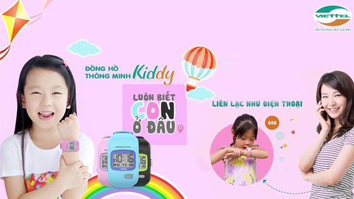 Đồng hồ theo dõi Kiddy Viettel tích hợp đa dạng các tính năng như nhắn tin, gọi điện, ghi âm đối thoại